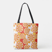 Retro Oranje Citrus Pattern Tote Bag (Achterkant)