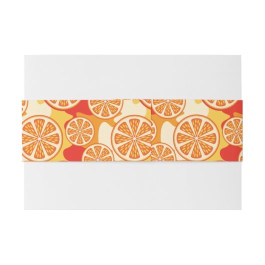 Retro Oranje Citrus Pattern Uitnodigingen Wikkel (Achterkant Voorbeeld)
