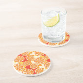 Retro Oranje Citrus Pattern Zandsteen Onderzetter (Zijkant)