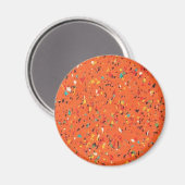 Retro Oranje Confetti Magneet (Voorkant / Achterkant)