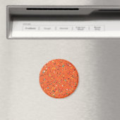 Retro Oranje Confetti Magneet (Insitu (Vaatwasser))