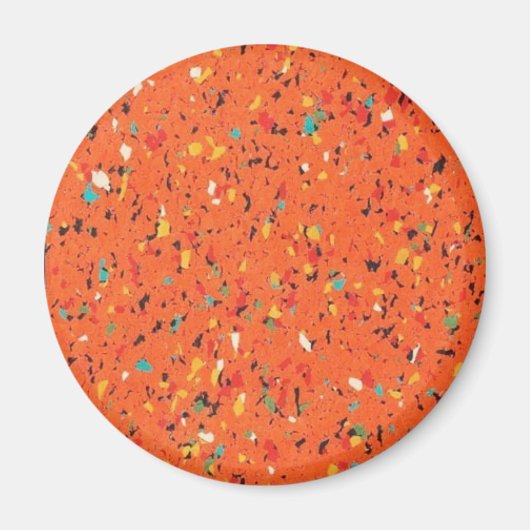 Retro Oranje Confetti Magneet (Voorkant)