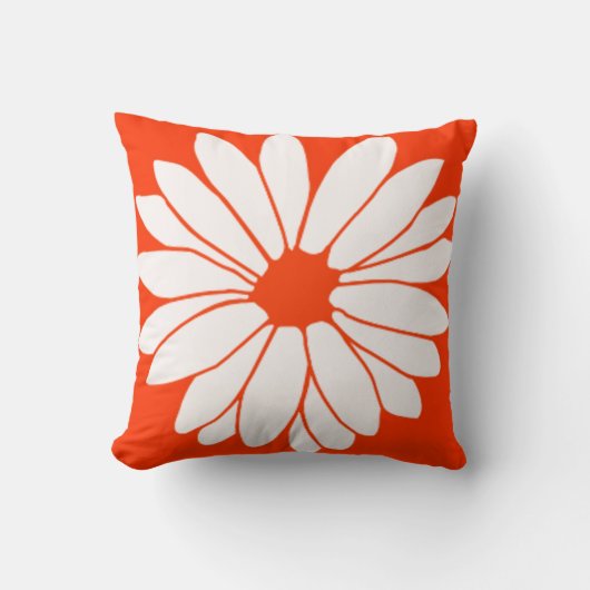 Retro Oranje Daisy American MoJo Pillow Kussen (Voorkant)