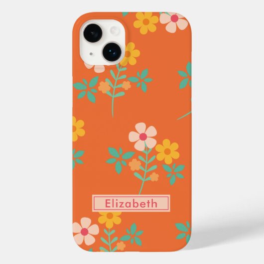 Retro Oranje Daisy Bouquet Case-Mate iPhone Case (Achterkant)