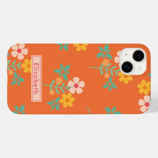 Retro Oranje Daisy Bouquet Case-Mate iPhone Case (Achterkant (horizontaal))