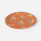 Retro Oranje Daisy Bouquet Pattern Papieren Bordje (Gekanteld)