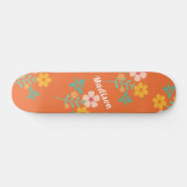Retro Oranje Daisy Bouquet Pattern Skateboard (Horizontaal)