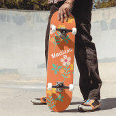 Retro Oranje Daisy Bouquet Pattern Skateboard