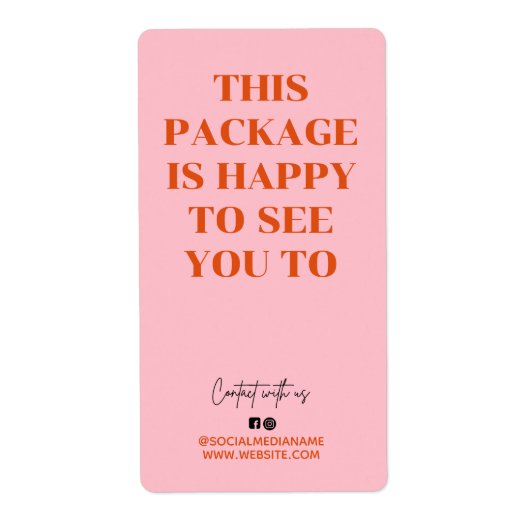 Retro oranje dit pakket is blij u te zien etiket (Voorkant)