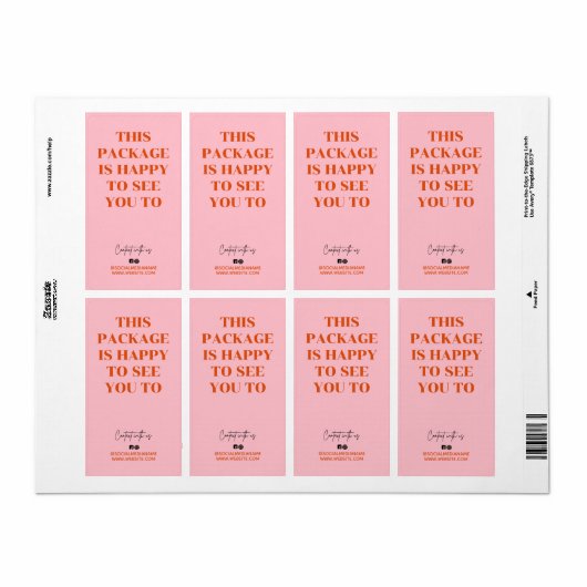 Retro oranje dit pakket is blij u te zien etiket (Full Sheet)