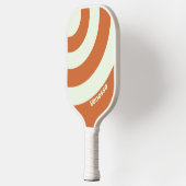 Retro Oranje Drie Cirkel Streep met Naam Pickleball Paddle (Links)