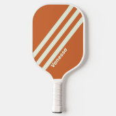 Retro Oranje Drie Strepen met Naam Pickleball Paddle (Achterkant)