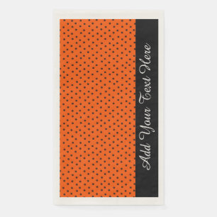 Retro Oranje en Black Polka Dots Paper Guest Towe Servet