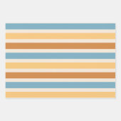 Retro  Oranje en blauwe strepen Inpakpapier Vel (Voorkant 3)