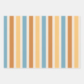Retro  Oranje en blauwe strepen Inpakpapier Vel (Voorkant 2)
