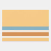 Retro  Oranje en blauwe strepen Inpakpapier Vel (Voorkant)