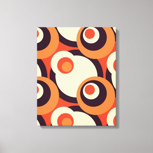 Retro Oranje en bruine bindmiddelen Abstracte kuns Canvas Afdruk (Voorkant)