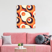 Retro Oranje en bruine bindmiddelen Abstracte kuns Canvas Afdruk (Insitu (Woonkamer))