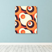 Retro Oranje en bruine bindmiddelen Abstracte kuns Canvas Afdruk (Insitu (Houten vloer))