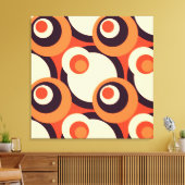 Retro Oranje en bruine bindmiddelen Abstracte kuns Canvas Afdruk (Insitu (Woonkamer))
