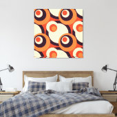 Retro Oranje en bruine bindmiddelen Abstracte kuns Canvas Afdruk (Insitu (Slaapkamer))