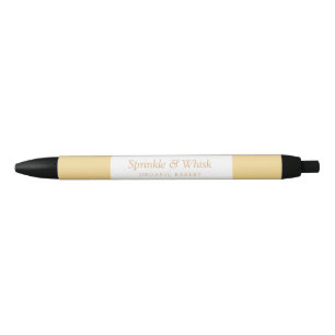 Retro Oranje En Gele Hart Strepen Bakkerij Zwarte Inkt Pen
