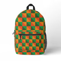 Retro Oranje en Groen Geometrisch Abstract Patroon