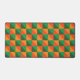 Retro Oranje en Groen Geometrisch Abstract Patroon Bureaumat