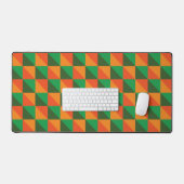 Retro Oranje en groene geometrische Abstracte Patr Bureaumat (Keyboard & Muis)