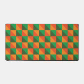 Retro Oranje en groene geometrische Abstracte Patr Bureaumat (Voorkant)