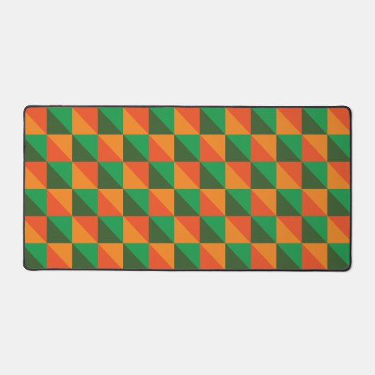 Retro Oranje en groene geometrische Abstracte Patr Bureaumat (Voorkant)