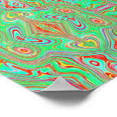 Retro Oranje en Lime Green Abstract Patroon Poster (Hoek)