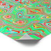 Retro Oranje en Lime Green Abstract Patroon Poster (Hoek)