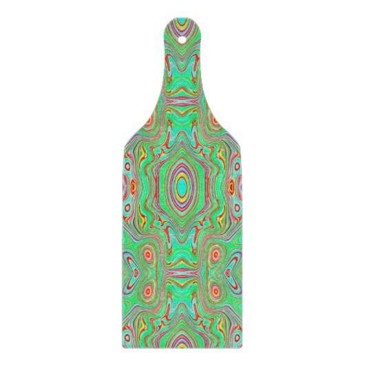 Retro Oranje en Lime Green Abstract Patroon Snijplank (Voorkant)