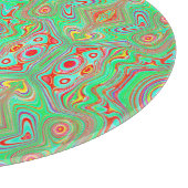 Retro Oranje en Lime Green Abstract Patroon Snijplank (Hoek)