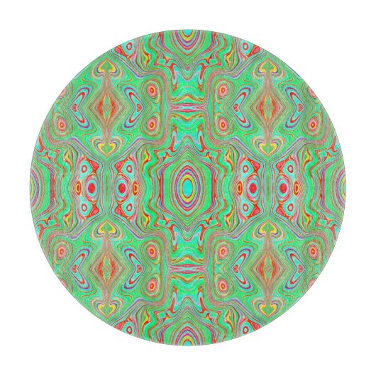 Retro Oranje en Lime Green Abstract Patroon Snijplank (Voorkant)
