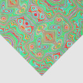 Retro Oranje en Lime Green Abstract Patroon Tissuepapier (Detail)