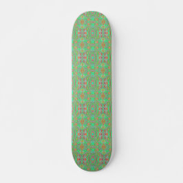 Retro Oranje en Lime Groen Abstract Patroon Persoonlijk Skateboard
