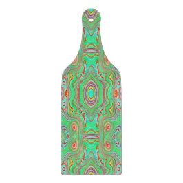 Retro Oranje en Lime Groen Abstract Patroon Snijplank