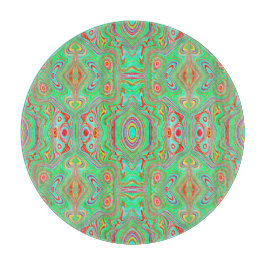 Retro Oranje en Lime Groen Abstract Patroon Snijplank
