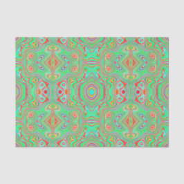 Retro Oranje en Lime Groen Abstract Patroon Tissuepapier