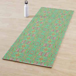 Retro Oranje en Lime Groen Abstract Patroon Yogamat