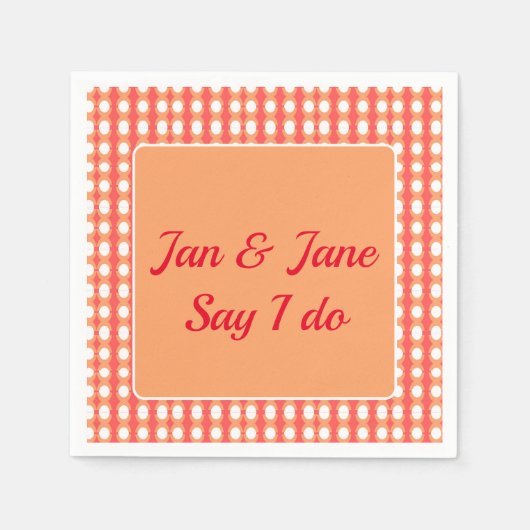 Retro Oranje- en roze ompakpapier uit de middelste Servet (Voorkant)