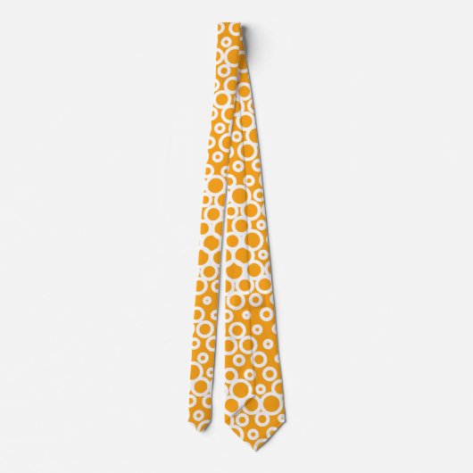 Retro Oranje en White Polka Dot Pattern Stropdas (Achterkant)