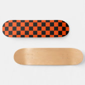 Retro Oranje en Zwarte Checker Skateboard (Horizontaal)