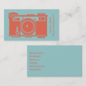 Retro Oranje  Film Camera Fotografie Visitekaartje (Voorkant / Achterkant)