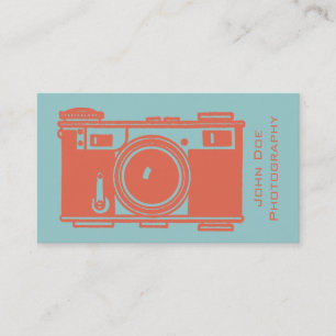 Retro Oranje Film Camera Fotografie Visitekaartje