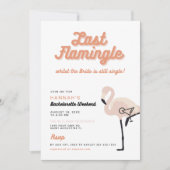 Retro Oranje Flamingo Laatste Flamingle Bacheloret Kaart (Voorkant)