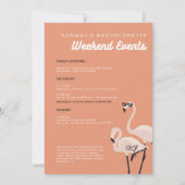 Retro Oranje Flamingo Laatste Flamingle Bacheloret Kaart (Achterkant)