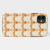 Retro Oranje Fleur-De-Lis Pattern Case-Mate iPhone Case (Achterkant (horizontaal))